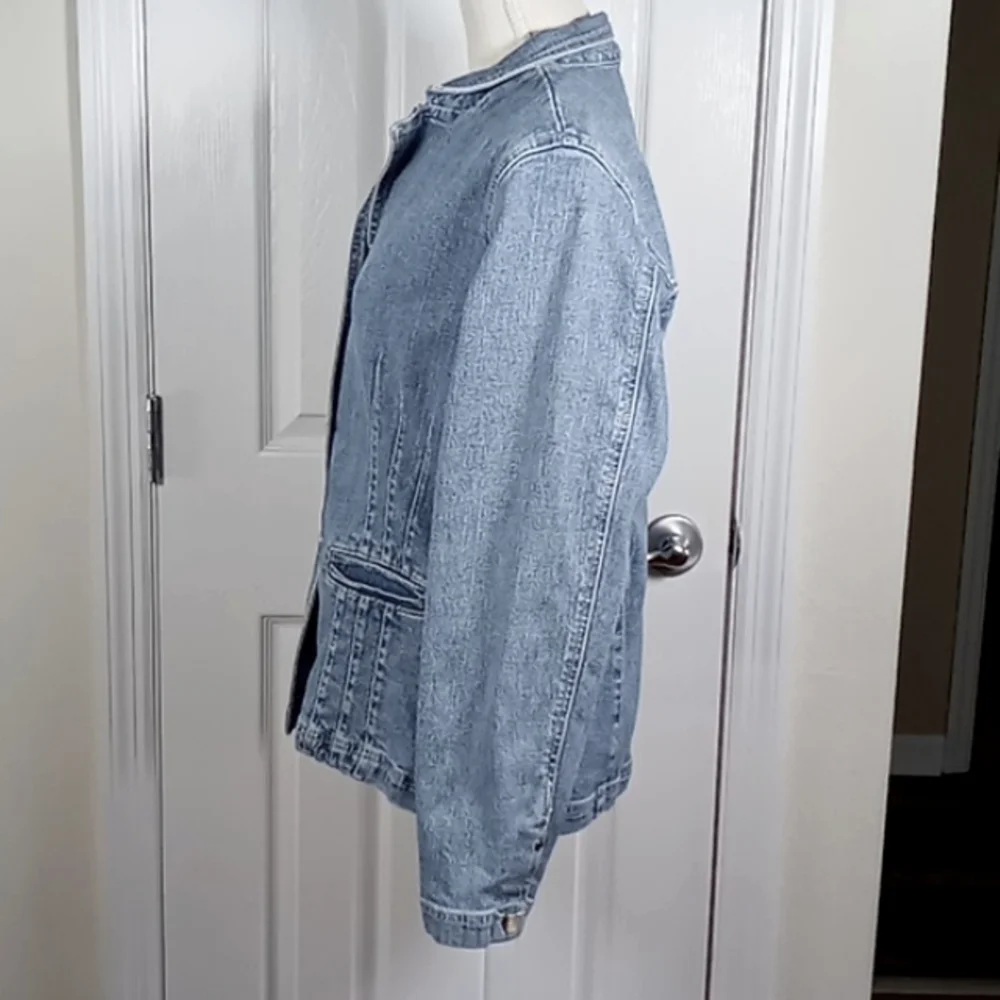 Anthropologie Isabella Bird Women's Blue Denim Jacket Size 12